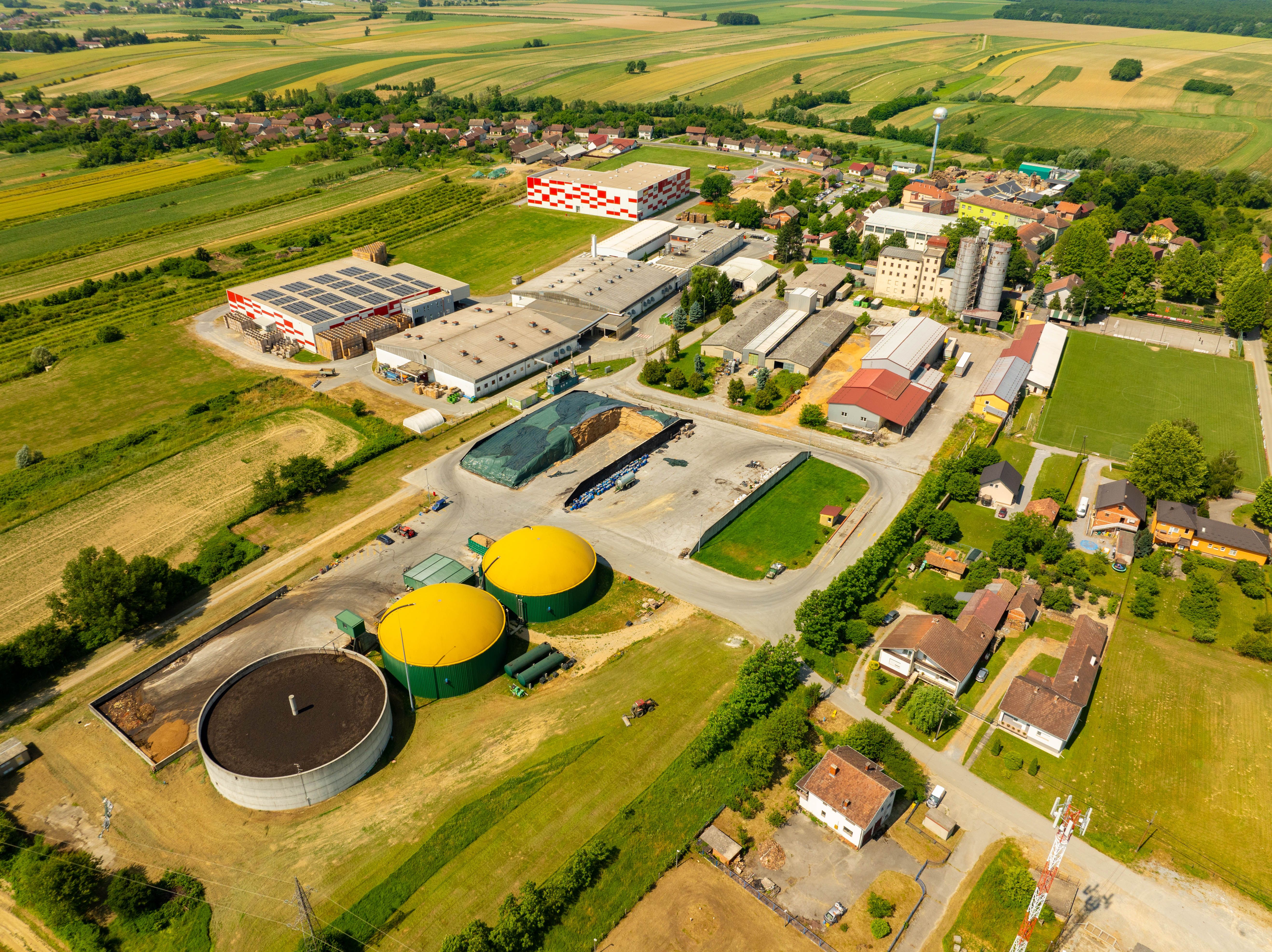 Bioenergy facility in an agricultural field